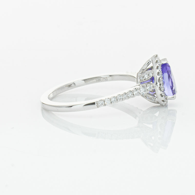18ct White Gold 1.08ct Tanzanite & Diamond Mini Sierra Ring-Ring-Walker & Hall