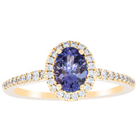 18ct Yellow Gold .81ct Tanzanite & Diamond Mini Sierra Ring-Ring-Walker & Hall
