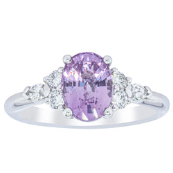 18ct White Gold 2.04ct Purple Sapphire & Diamond Oriana Ring - Ring - Walker & Hall