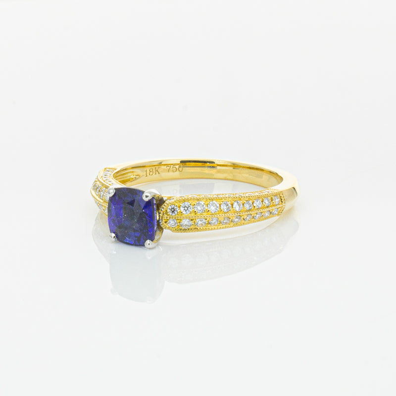 18ct Yellow Gold 1.02ct Sapphire & Diamond Ring-Ring-Walker & Hall