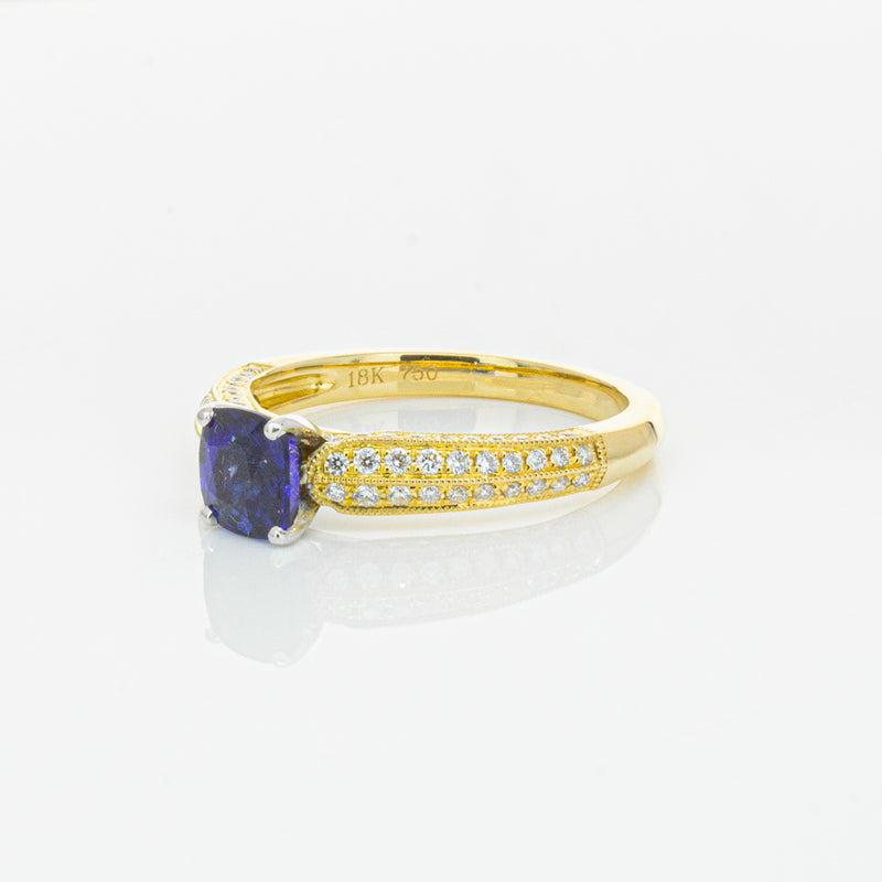 18ct Yellow Gold 1.02ct Sapphire & Diamond Ring-Ring-Walker & Hall