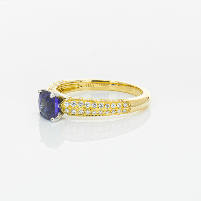 18ct Yellow Gold 1.02ct Sapphire & Diamond Ring-Ring-Walker & Hall