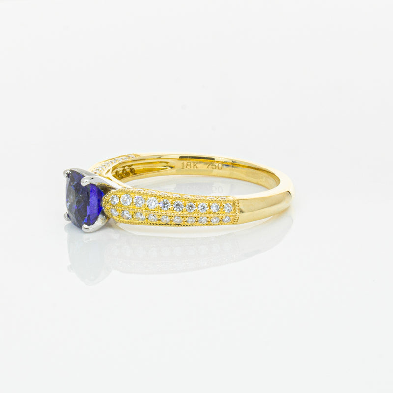 18ct Yellow Gold 1.02ct Sapphire & Diamond Ring-Ring-Walker & Hall