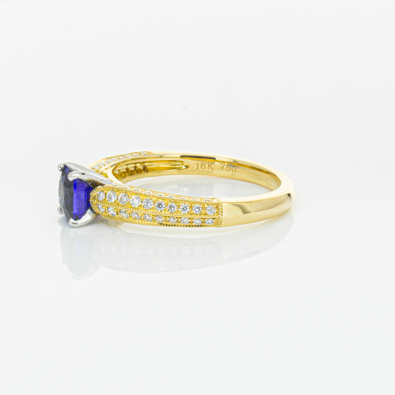 18ct Yellow Gold 1.02ct Sapphire & Diamond Ring-Ring-Walker & Hall