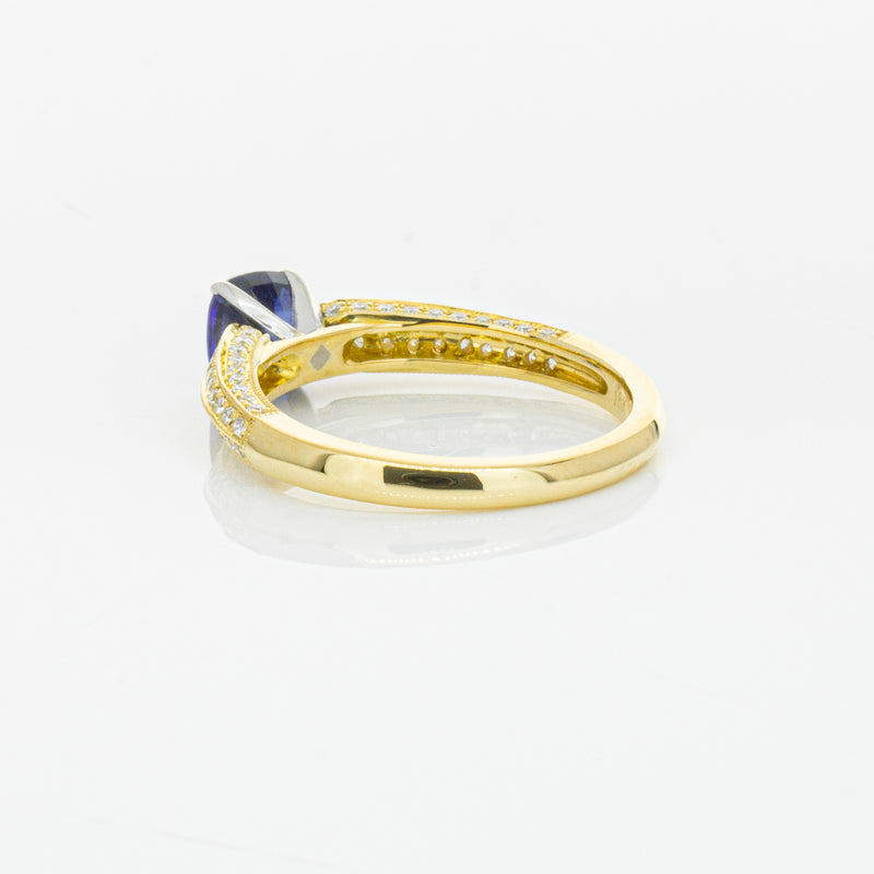 18ct Yellow Gold 1.02ct Sapphire & Diamond Ring-Ring-Walker & Hall