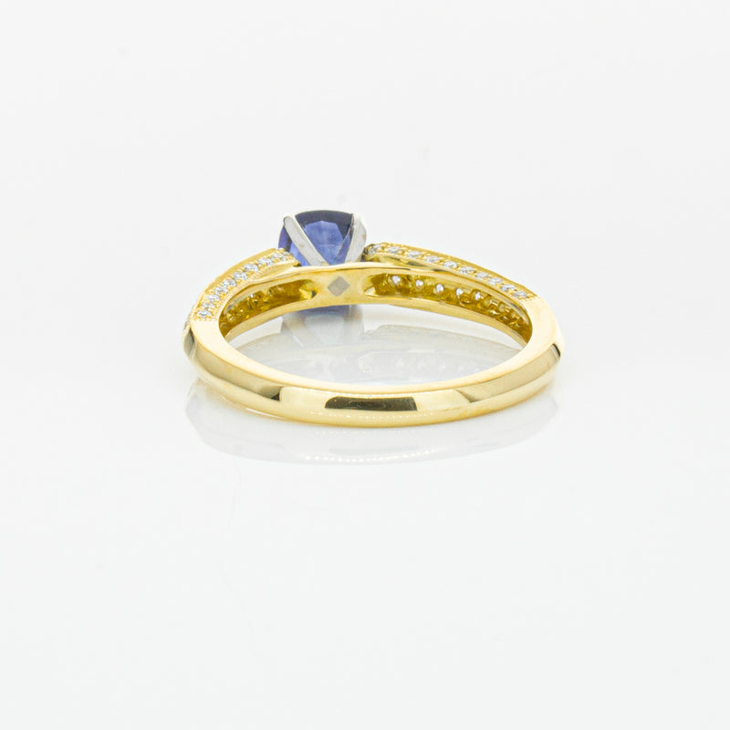 18ct Yellow Gold 1.02ct Sapphire & Diamond Ring-Ring-Walker & Hall