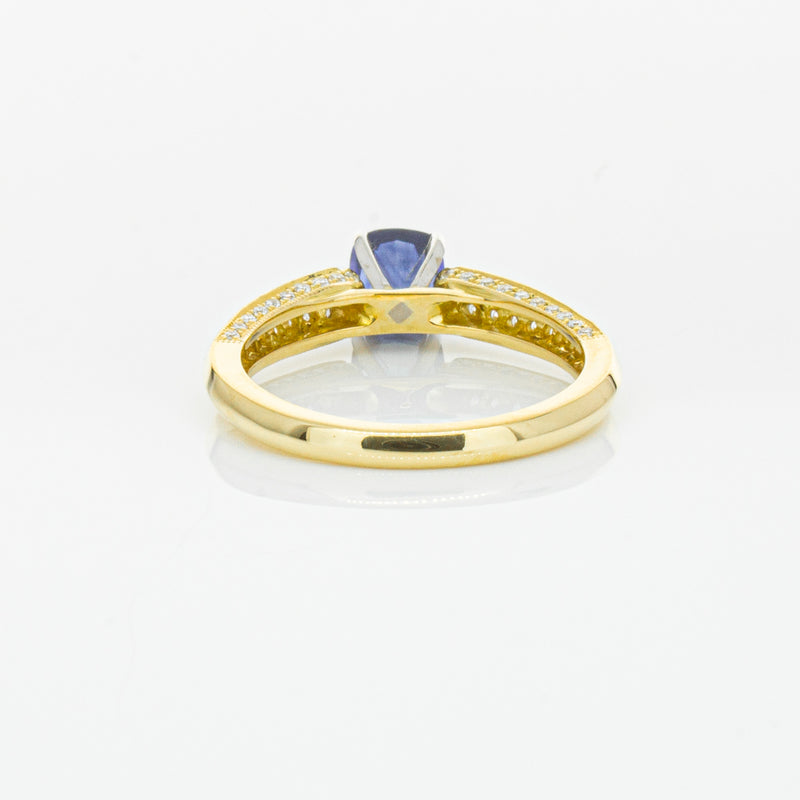 18ct Yellow Gold 1.02ct Sapphire & Diamond Ring-Ring-Walker & Hall