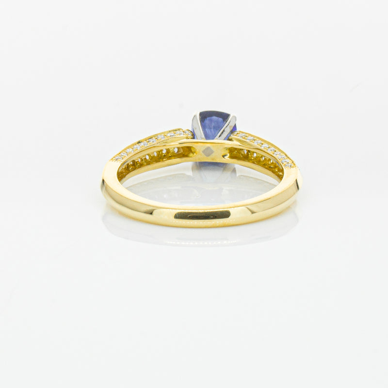 18ct Yellow Gold 1.02ct Sapphire & Diamond Ring-Ring-Walker & Hall