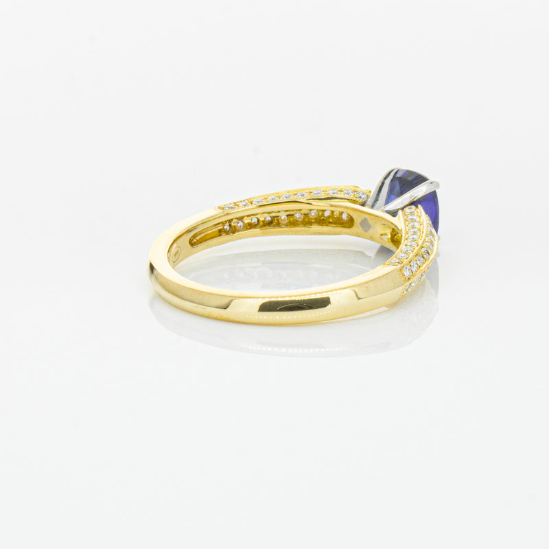 18ct Yellow Gold 1.02ct Sapphire & Diamond Ring-Ring-Walker & Hall