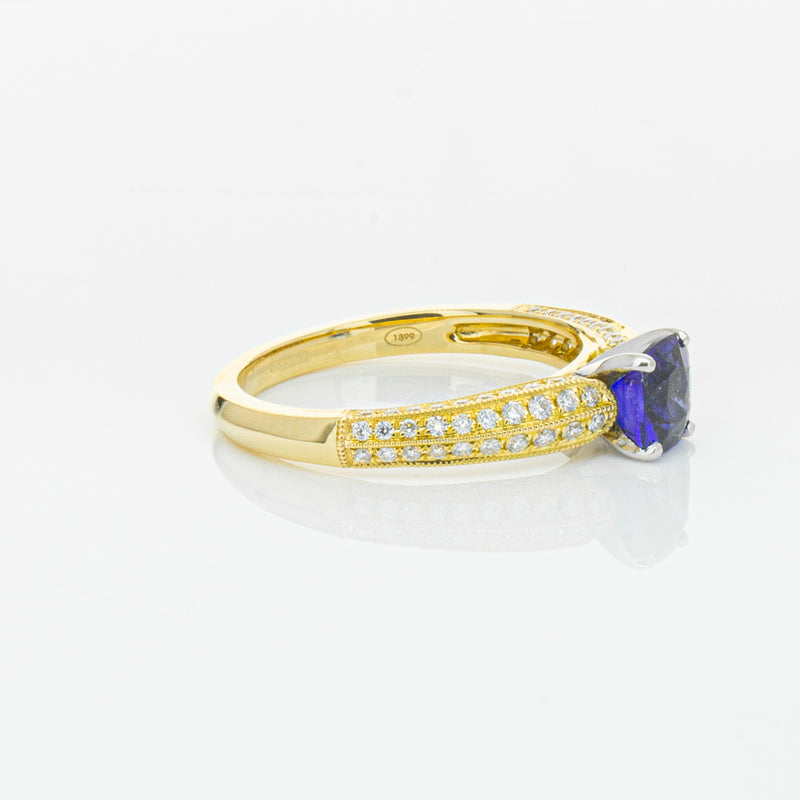 18ct Yellow Gold 1.02ct Sapphire & Diamond Ring-Ring-Walker & Hall