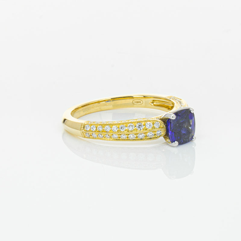 18ct Yellow Gold 1.02ct Sapphire & Diamond Ring-Ring-Walker & Hall