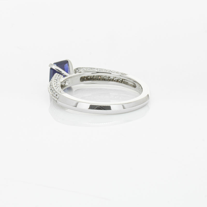 18ct White Gold 1.09ct Sapphire & Diamond Ring-Ring-Walker & Hall