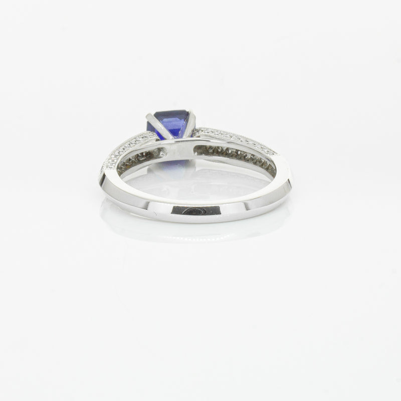 18ct White Gold 1.09ct Sapphire & Diamond Ring-Ring-Walker & Hall