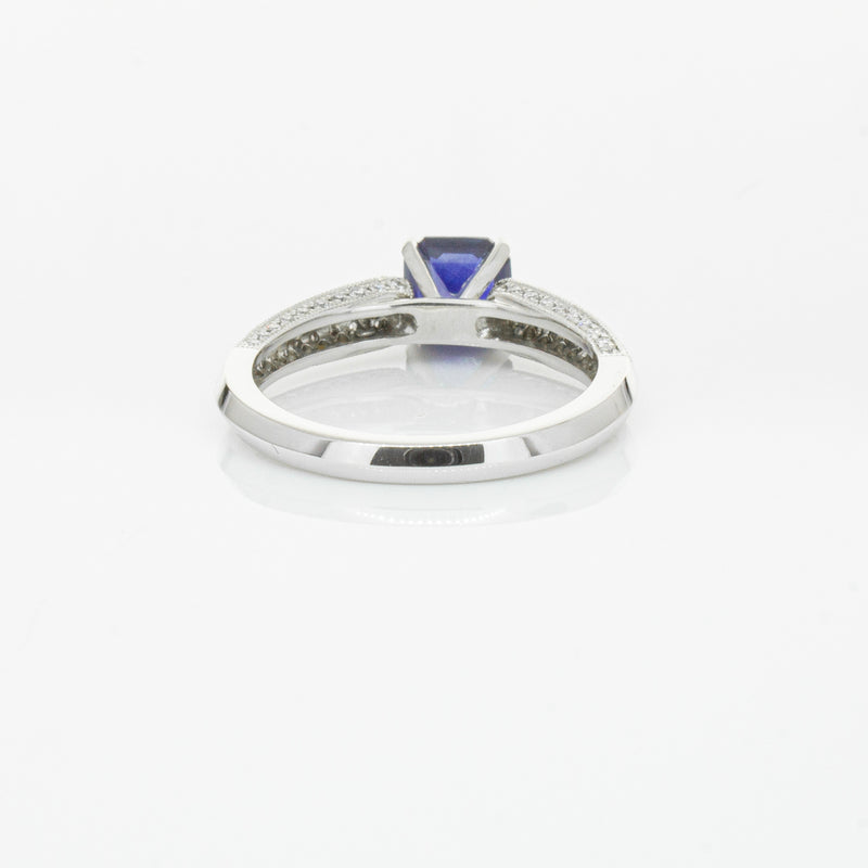 18ct White Gold 1.09ct Sapphire & Diamond Ring-Ring-Walker & Hall