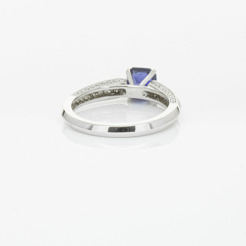 18ct White Gold 1.09ct Sapphire & Diamond Ring-Ring-Walker & Hall