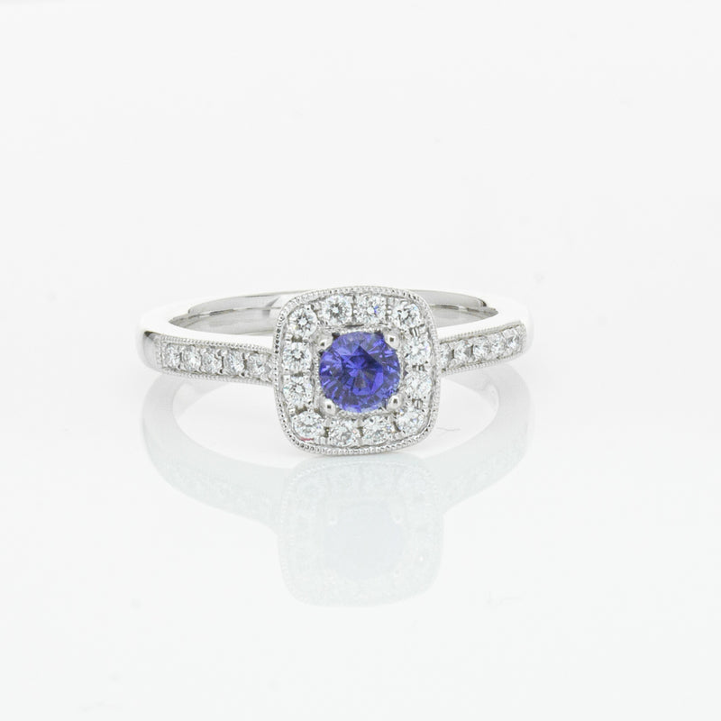 18ct White Gold .38ct Sapphire & Diamond Aurora Ring-Ring-Walker & Hall