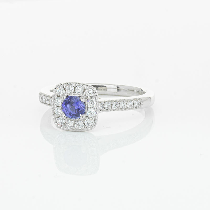 18ct White Gold .38ct Sapphire & Diamond Aurora Ring-Ring-Walker & Hall
