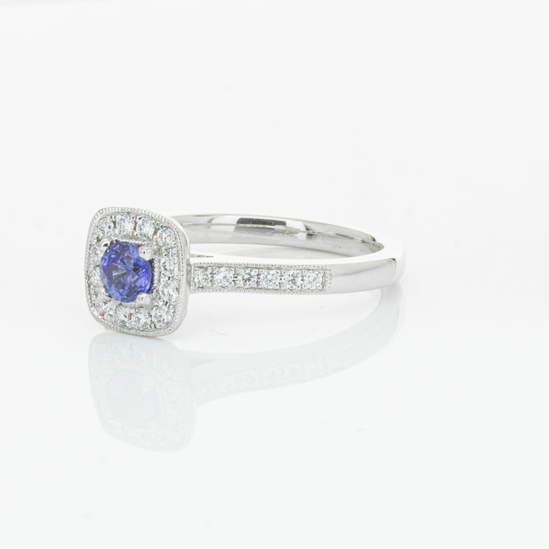 18ct White Gold .38ct Sapphire & Diamond Aurora Ring-Ring-Walker & Hall
