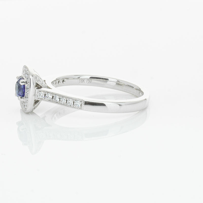 18ct White Gold .38ct Sapphire & Diamond Aurora Ring-Ring-Walker & Hall