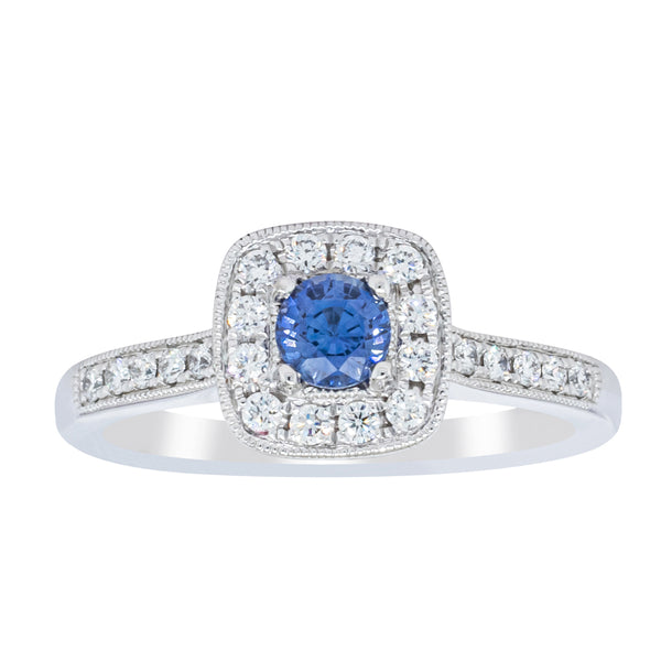 18ct White Gold .38ct Sapphire & Diamond Aurora Ring - Ring - Walker & Hall