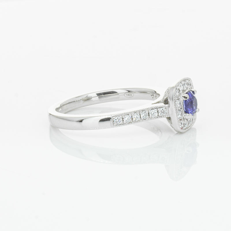 18ct White Gold .38ct Sapphire & Diamond Aurora Ring-Ring-Walker & Hall