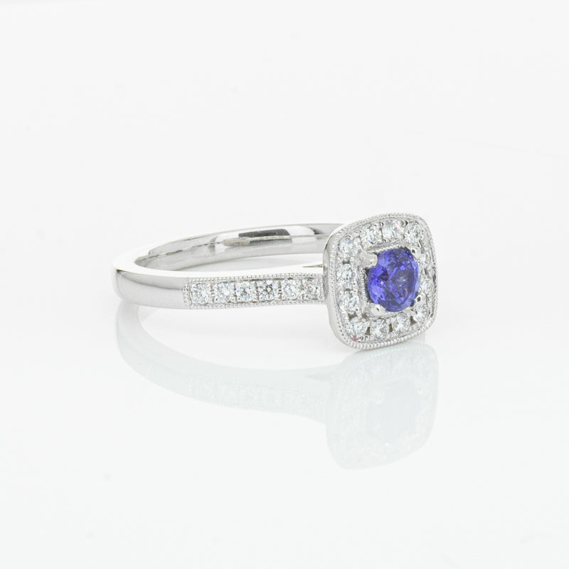 18ct White Gold .38ct Sapphire & Diamond Aurora Ring-Ring-Walker & Hall