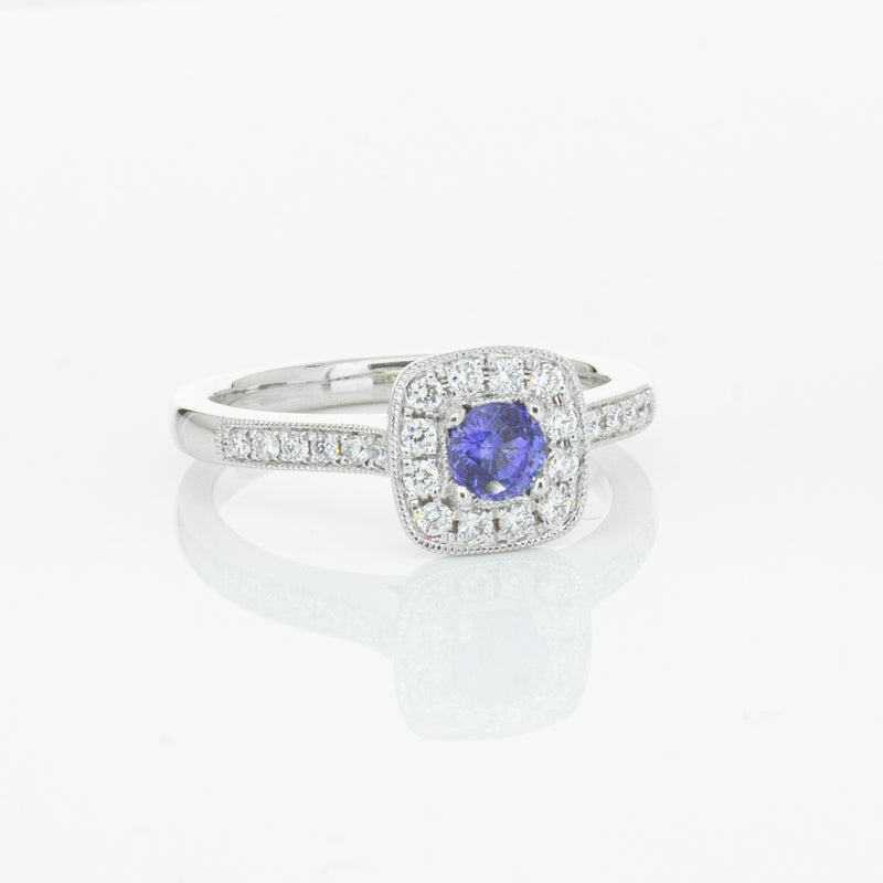 18ct White Gold .38ct Sapphire & Diamond Aurora Ring-Ring-Walker & Hall