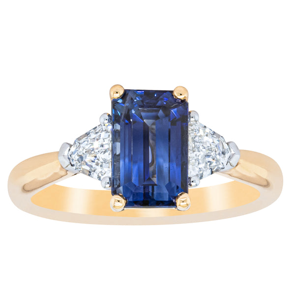 18ct Yellow Gold 2.60ct Sapphire & Diamond Ring - Ring - Walker & Hall