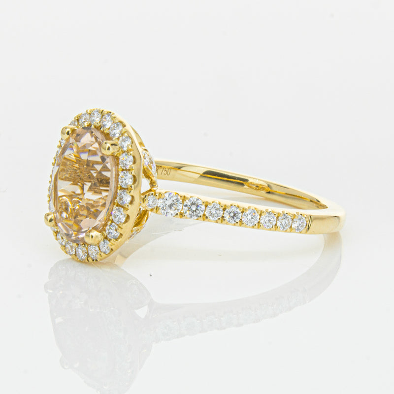 18ct Yellow Gold 1.79ct Morganite & Diamond Sierra Ring-Ring-Walker & Hall