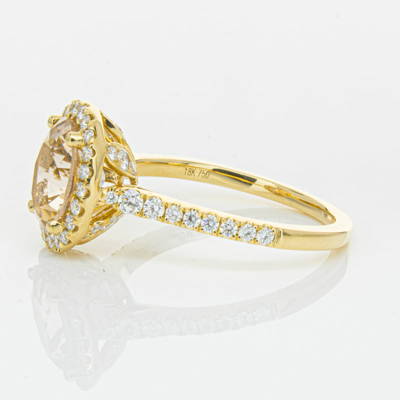 18ct Yellow Gold 1.79ct Morganite & Diamond Sierra Ring-Ring-Walker & Hall