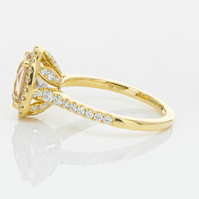 18ct Yellow Gold 1.79ct Morganite & Diamond Sierra Ring-Ring-Walker & Hall