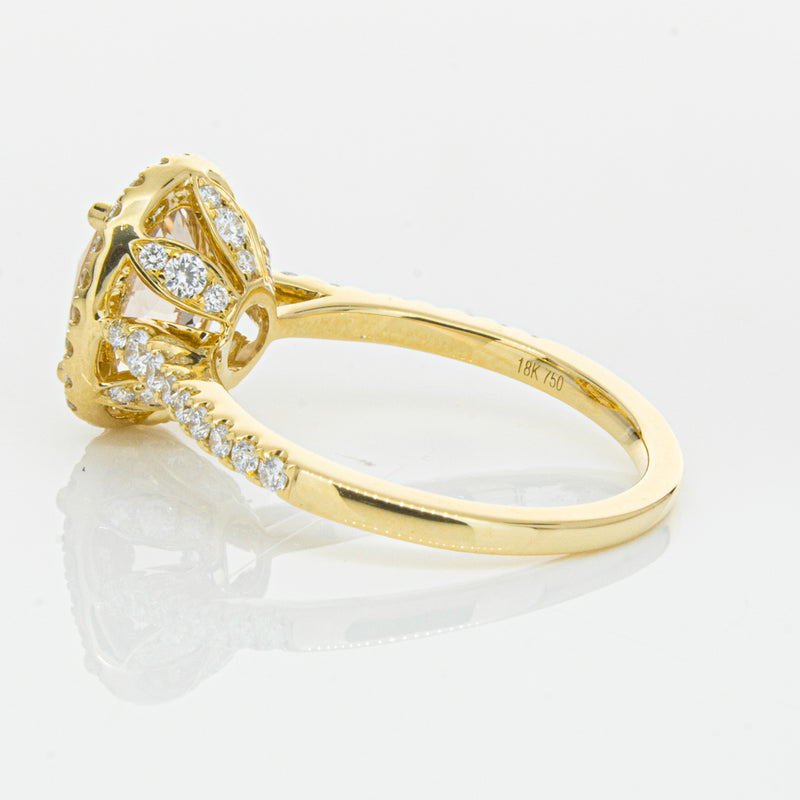 18ct Yellow Gold 1.79ct Morganite & Diamond Sierra Ring-Ring-Walker & Hall