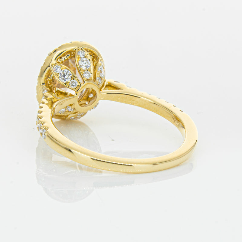 18ct Yellow Gold 1.79ct Morganite & Diamond Sierra Ring-Ring-Walker & Hall