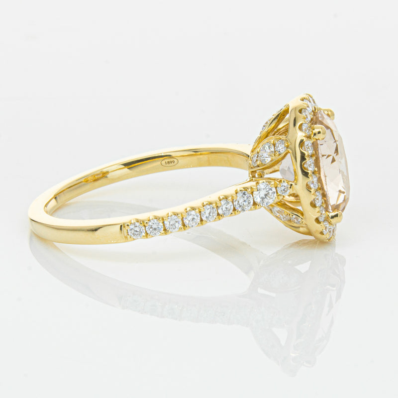 18ct Yellow Gold 1.79ct Morganite & Diamond Sierra Ring-Ring-Walker & Hall