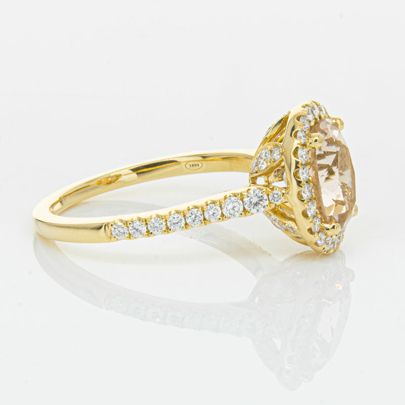 18ct Yellow Gold 1.79ct Morganite & Diamond Sierra Ring-Ring-Walker & Hall