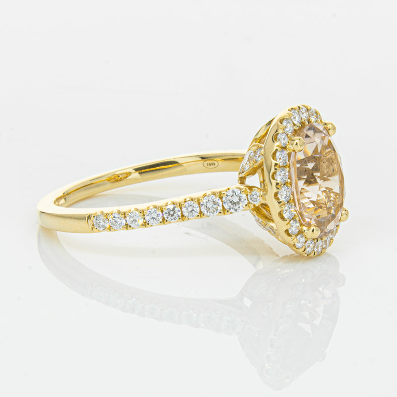 18ct Yellow Gold 1.79ct Morganite & Diamond Sierra Ring-Ring-Walker & Hall