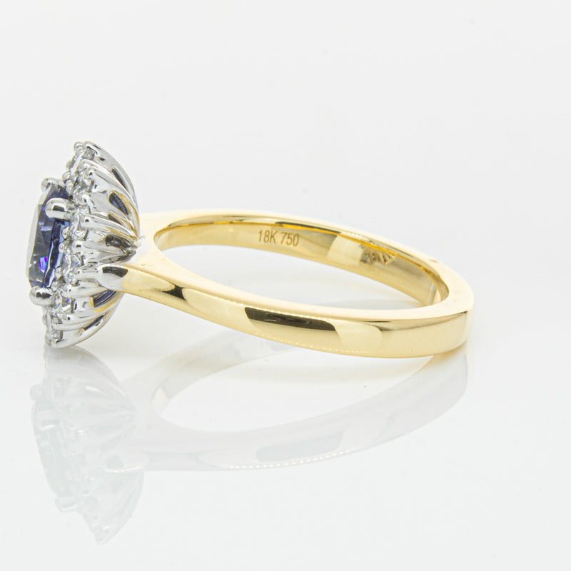 18ct Yellow Gold 1.64ct Sapphire & Diamond Belle Ring-Ring-Walker & Hall