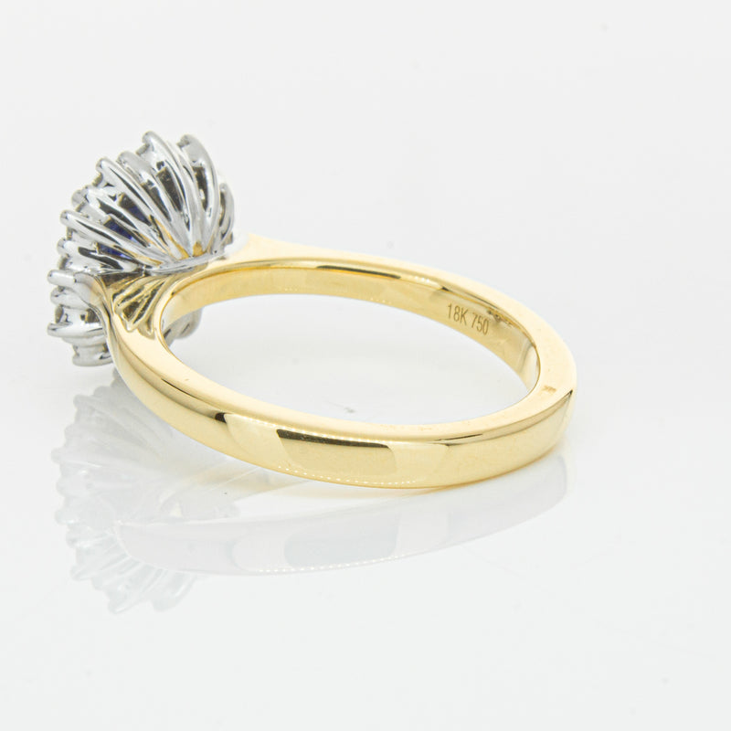 18ct Yellow Gold 1.64ct Sapphire & Diamond Belle Ring-Ring-Walker & Hall