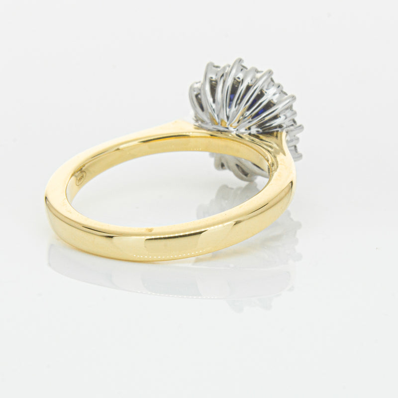 18ct Yellow Gold 1.64ct Sapphire & Diamond Belle Ring-Ring-Walker & Hall