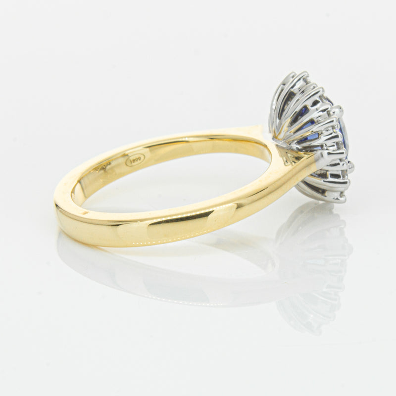 18ct Yellow Gold 1.64ct Sapphire & Diamond Belle Ring-Ring-Walker & Hall