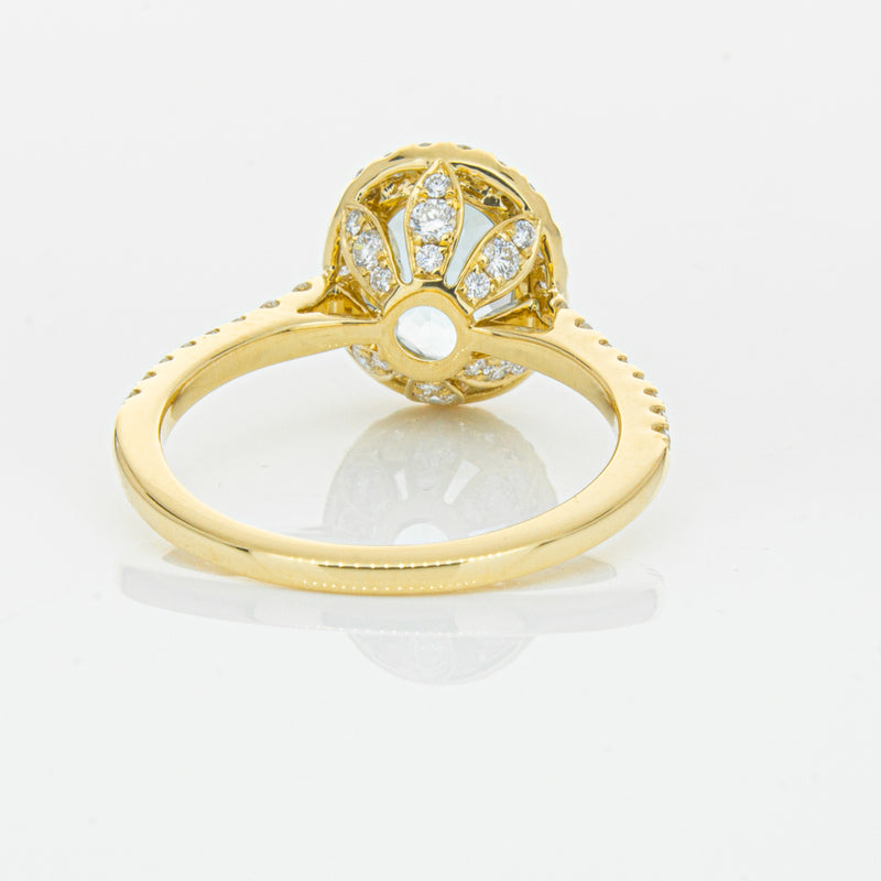 18ct Yellow Gold 1.94ct Aquamarine & Diamond Sierra Ring-Ring-Walker & Hall