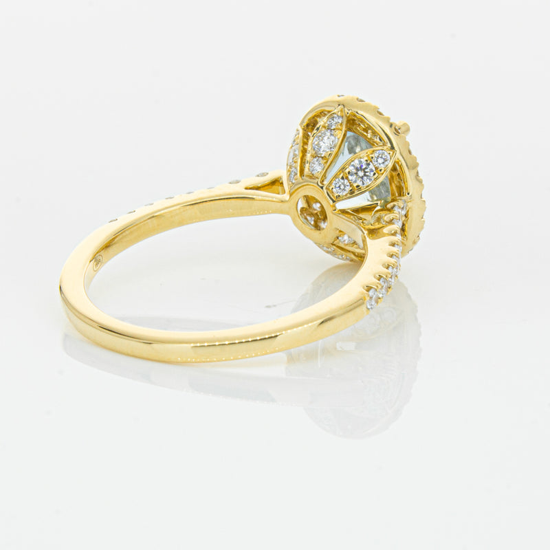 18ct Yellow Gold 1.94ct Aquamarine & Diamond Sierra Ring-Ring-Walker & Hall