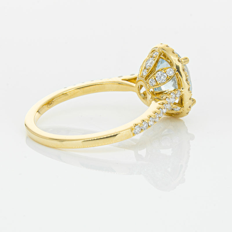 18ct Yellow Gold 1.94ct Aquamarine & Diamond Sierra Ring-Ring-Walker & Hall