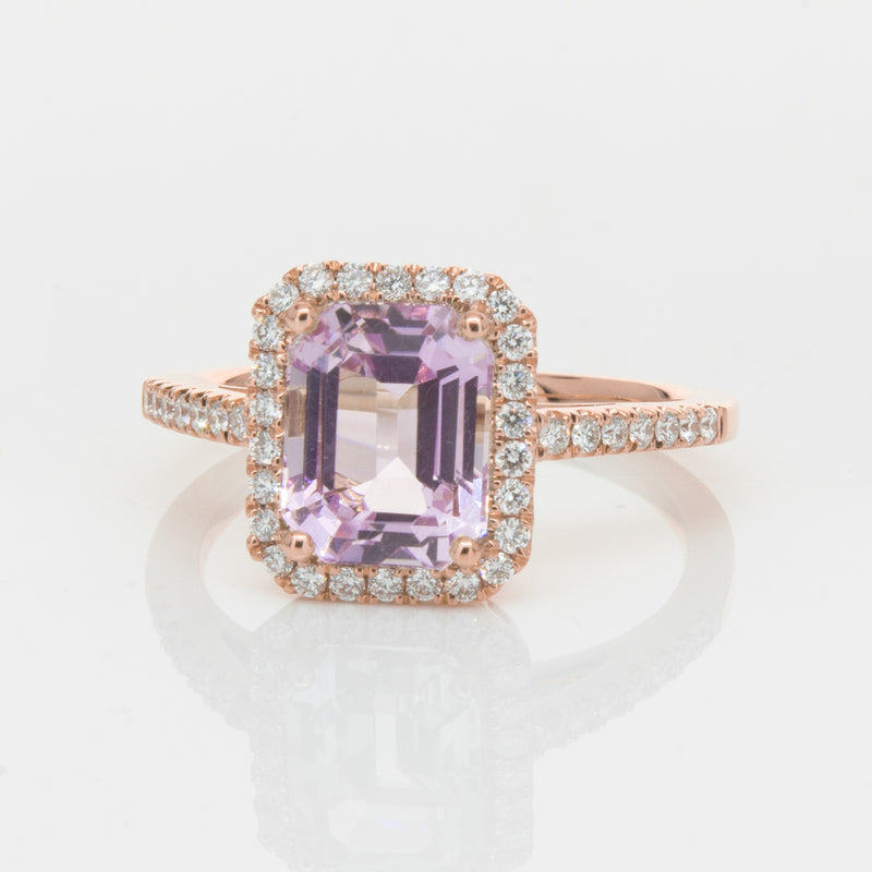 18ct Rose Gold 2.70ct Kunzite & Diamond Ring-Ring-Walker & Hall