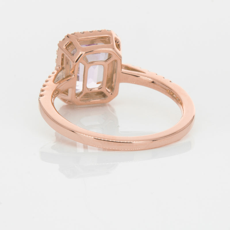 18ct Rose Gold 2.70ct Kunzite & Diamond Ring-Ring-Walker & Hall