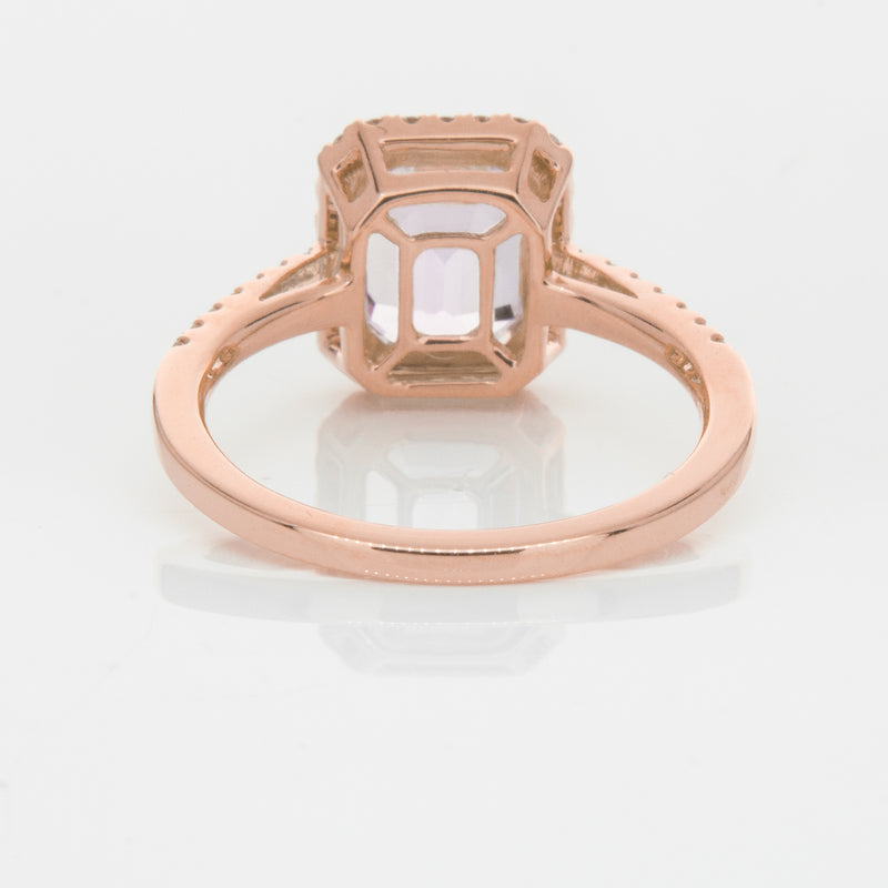18ct Rose Gold 2.70ct Kunzite & Diamond Ring-Ring-Walker & Hall