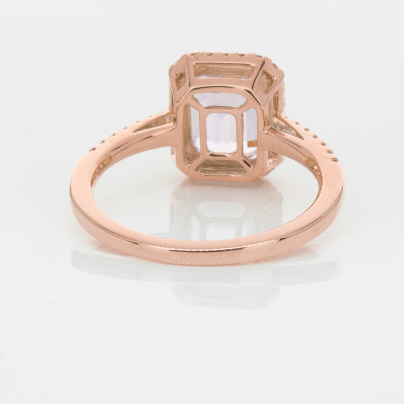 18ct Rose Gold 2.70ct Kunzite & Diamond Ring-Ring-Walker & Hall