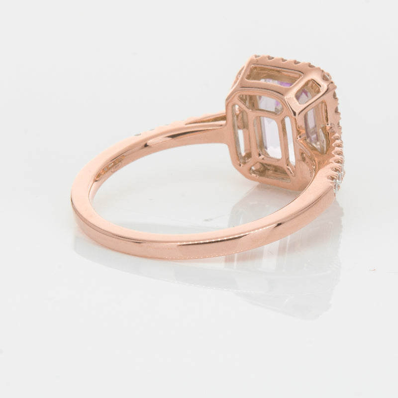 18ct Rose Gold 2.70ct Kunzite & Diamond Ring-Ring-Walker & Hall