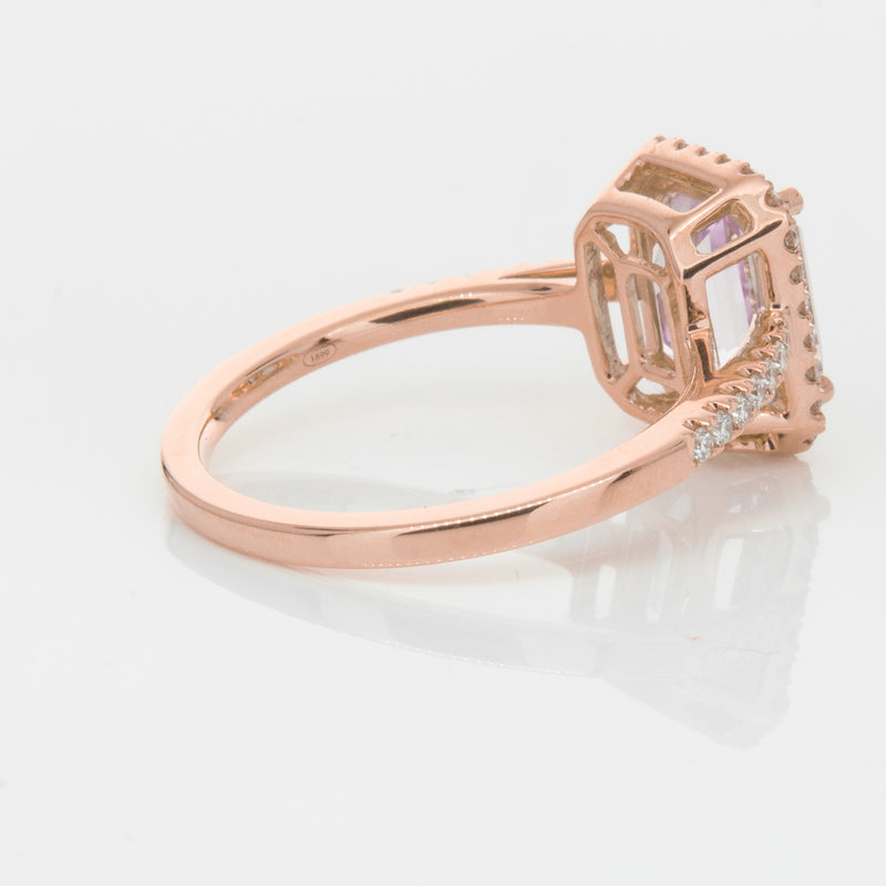 18ct Rose Gold 2.70ct Kunzite & Diamond Ring-Ring-Walker & Hall