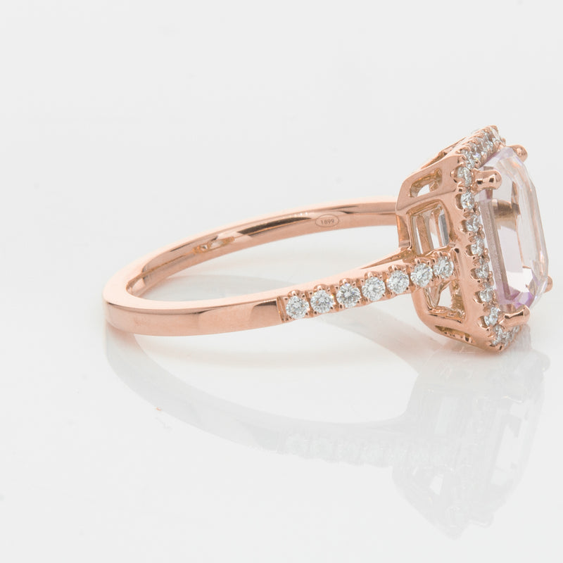 18ct Rose Gold 2.70ct Kunzite & Diamond Ring-Ring-Walker & Hall